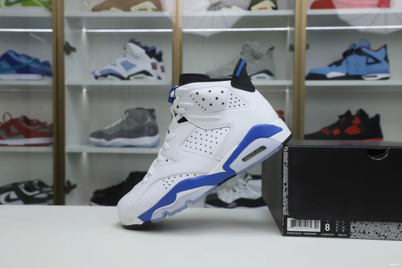 JORDAN RETRO 6 SPORT BLUE AIR 0813